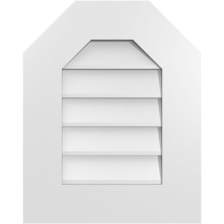 Ekena Millwork Octagonal Top Surface Mount PVC Gable Vent w/ 3-1/2"W x 1"P Standard Frame, 16"W x 20"H GVPOT16X2001SN